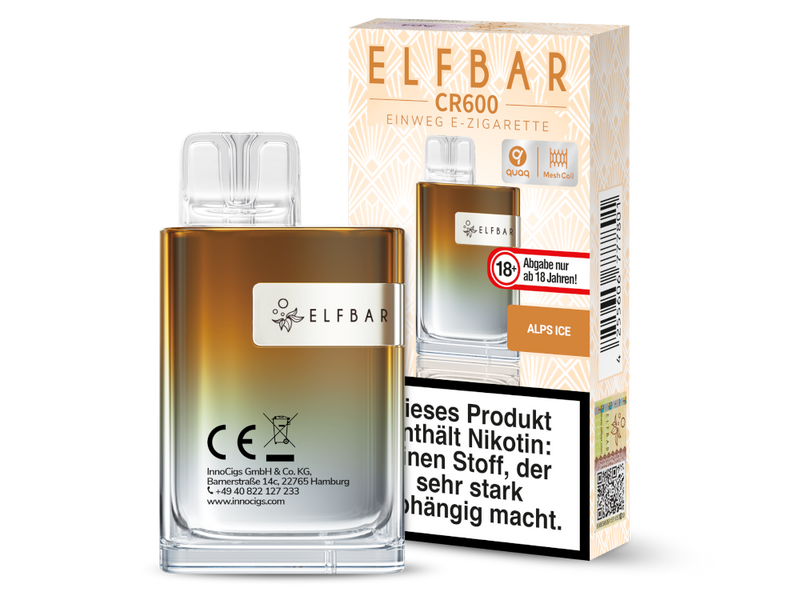 Elfbar - CR600 Einweg E-Zigarette - Watermelon Peach