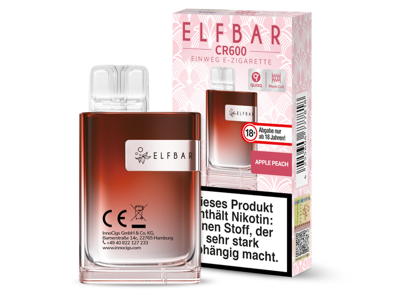 Elfbar - CR600 Einweg E-Zigarette - Watermelon Peach