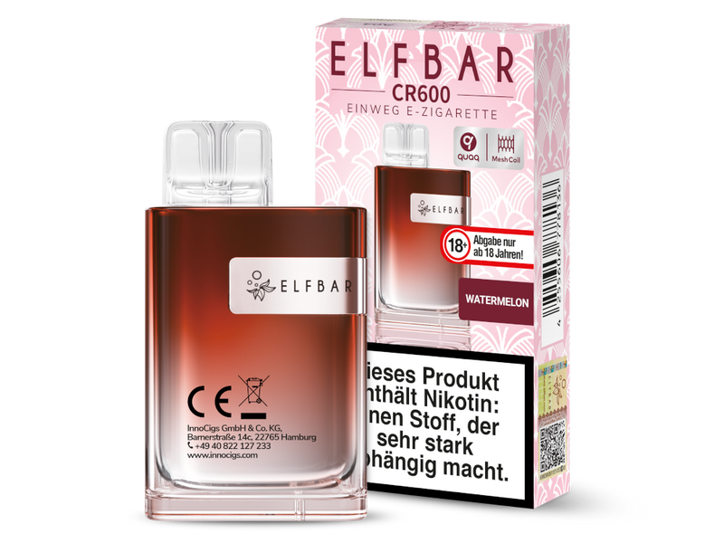 Elfbar - CR600 Einweg E-Zigarette - Watermelon Peach