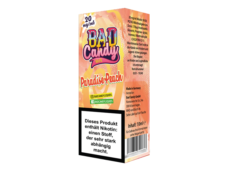 Bad Candy Liquids - Paradise Peach - Nikotinsalz Liquid