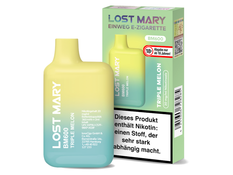 Lost Mary - BM600 Einweg E-Zigarette - 20mg/ml - Watermelon Ice